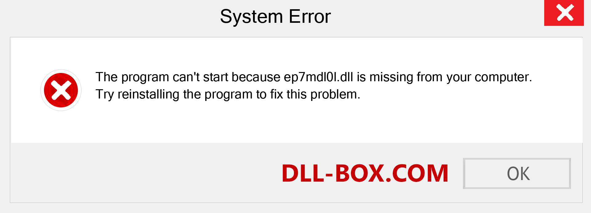  ep7mdl0l.dll file is missing?. Download for Windows 7, 8, 10 - Fix  ep7mdl0l dll Missing Error on Windows, photos, images