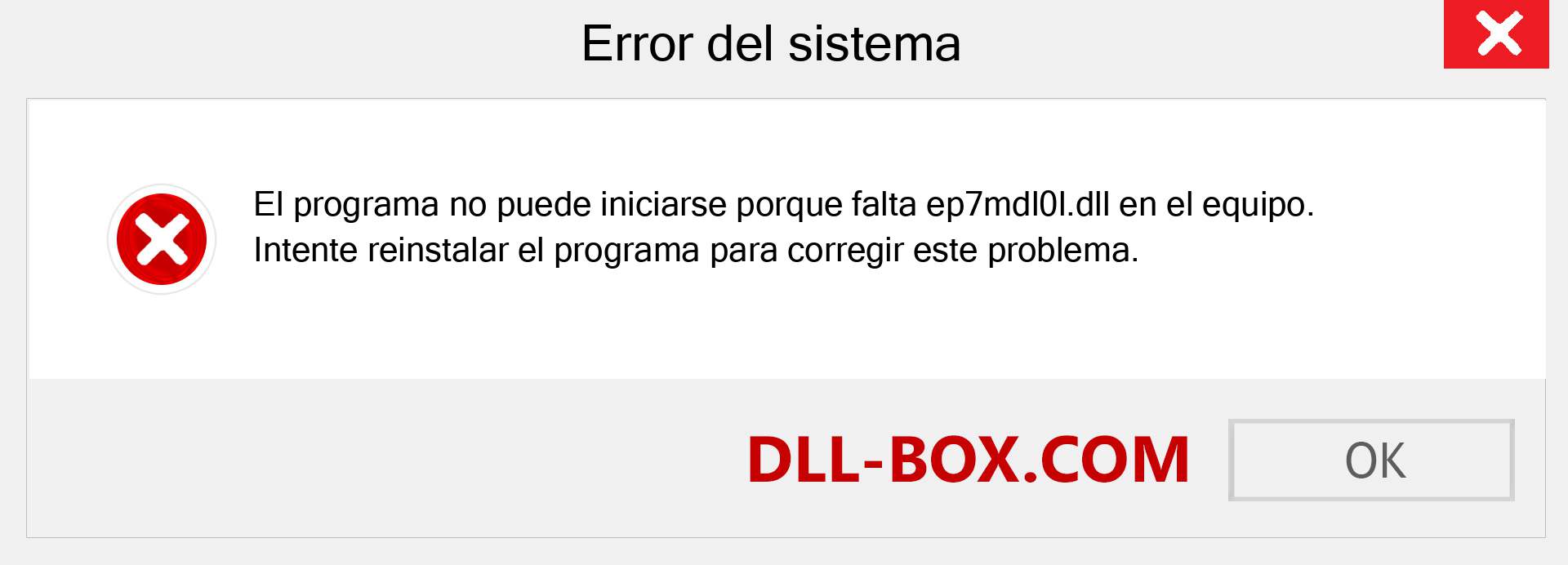 ¿Falta el archivo ep7mdl0l.dll ?. Descargar para Windows 7, 8, 10 - Corregir ep7mdl0l dll Missing Error en Windows, fotos, imágenes